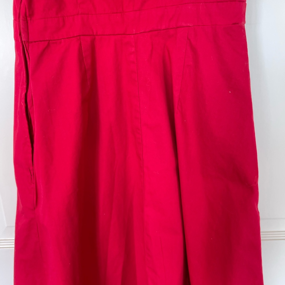 ModCloth Red Cotton Spring Dress. - Picture 10 of 11